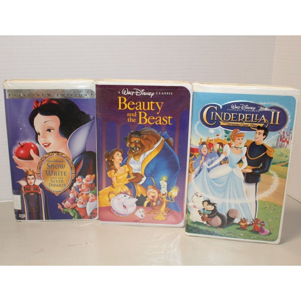 3 Walt Disney VHS Beauty & the Beast, Snow White &